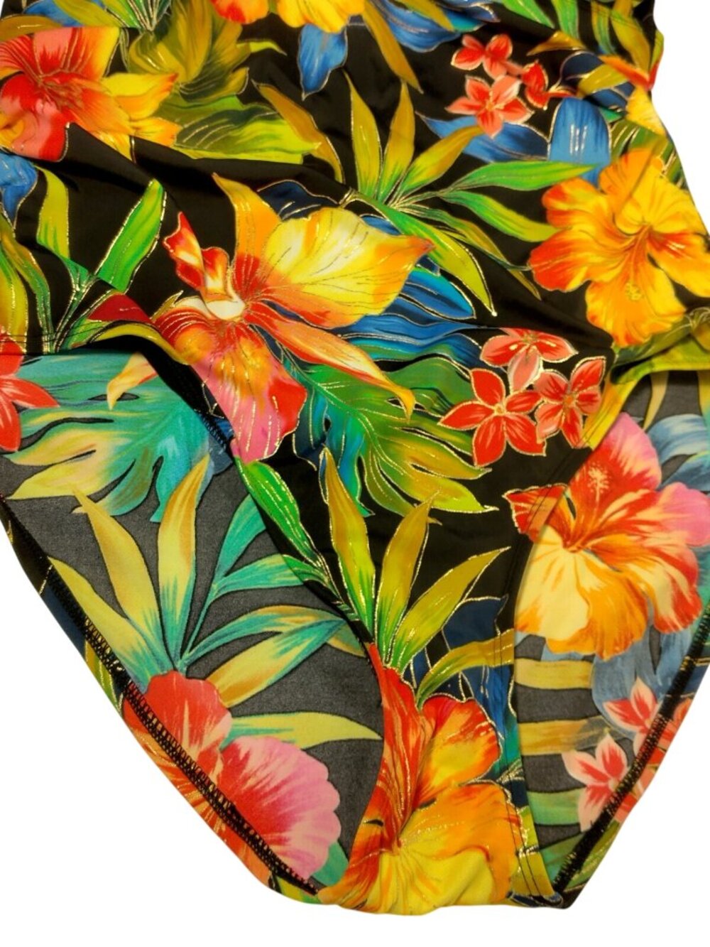 Islander Vintage Swimsuit Size 16 Faux Wrap Tropical Floral Swim Swimming - Picture 7 of 16